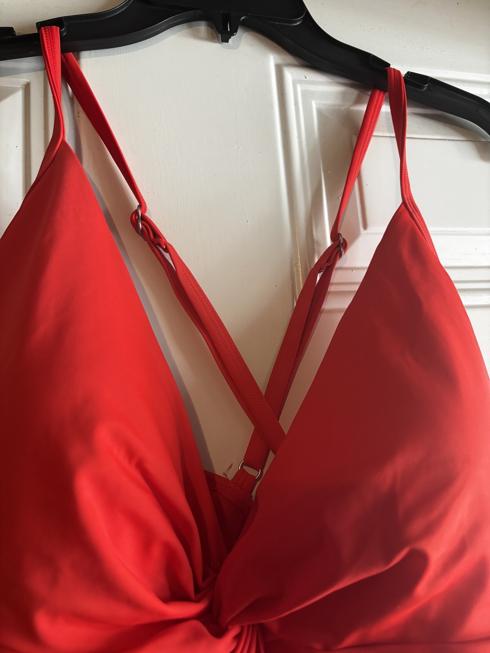 Time and Tru Red Twist-Front One-Piece Swimsuit - Picture 2 of 6